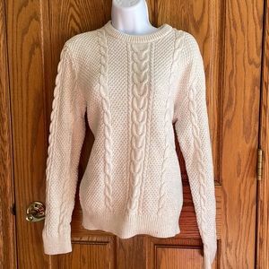 Banana Republic cable knit sweater cotton/wool/nylon  size small  cream
